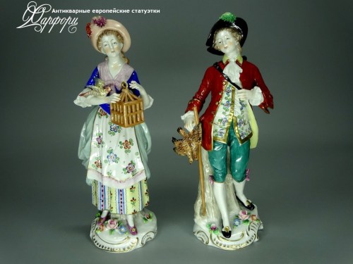 Купить фарфоровую статуэтку Sitzendorf Птицеловы